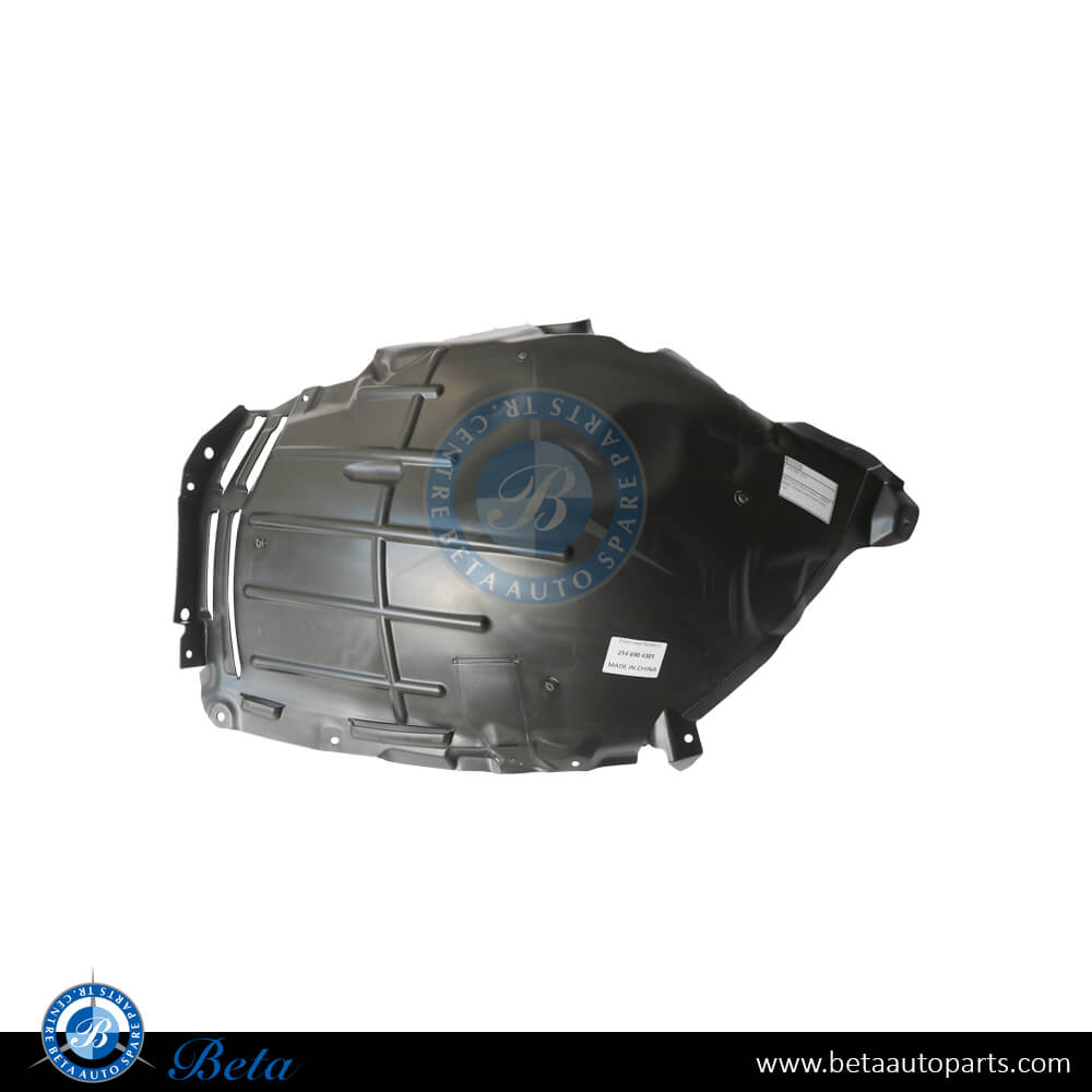 Left Side Front Wheel Fender Liner - Front Half for Mercedes E-Class 2024-Up models, Part Number 2146904301 Left Side Front Wheel Fender Liner - Front Half for Mercedes E-Class 2024-Up models, Part Number 2146904301